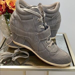 ASH wedge grey cloth high top